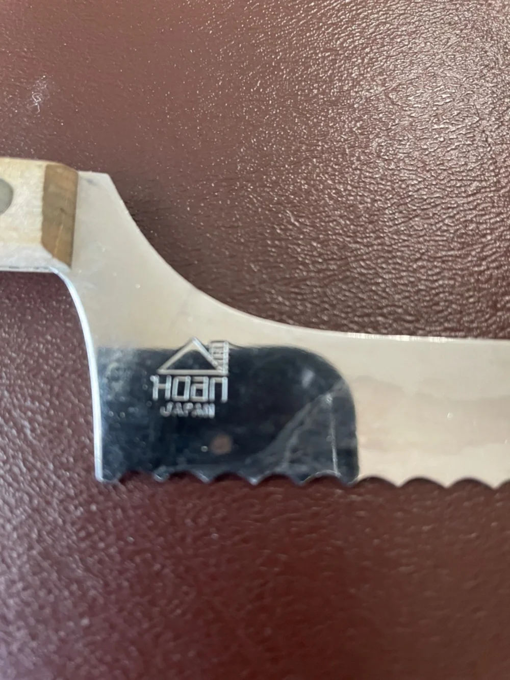 VTG HOAN Cheese slicer Stainless Serrated Knife Wood Handle Japan